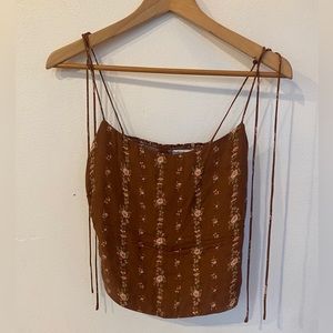 Reformation brown/floral print tank
